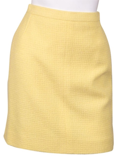 Chanel Pale Yellow Boucle SkirtS 27 