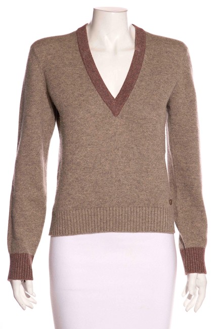 Chanel Paris Rome Cashmere Tan Sweater 