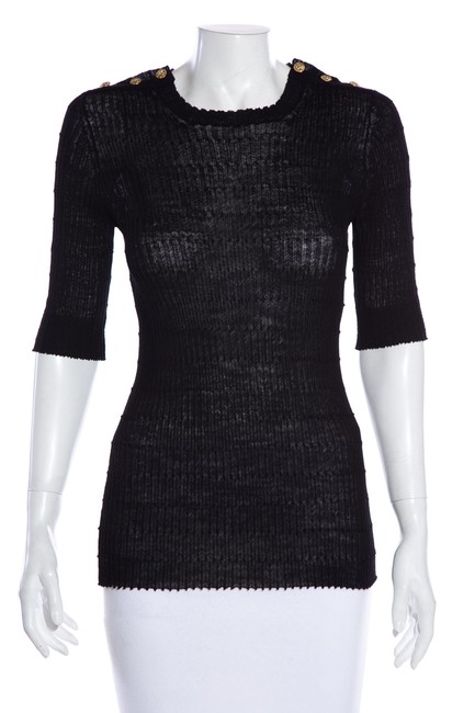 Chanel Paris rome Knit Black Sweater 