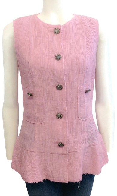 Chanel Pink 12p Pleat Tank Top Cami  