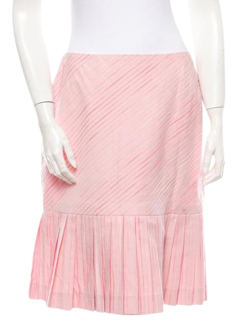 Chanel Pink Ombre Diagonal Stitch Skirt 0 M 31 