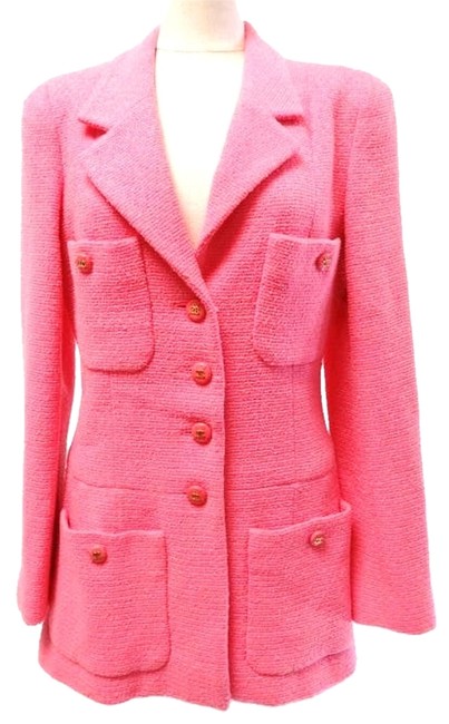 Chanel Pink Jacket Cc Logo Buttons 38 Us Blazer  S 