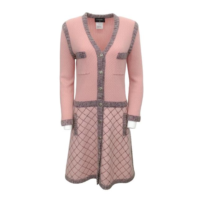 Chanel Pink Knit with Cashmere Short Work Office Dress 0 M 