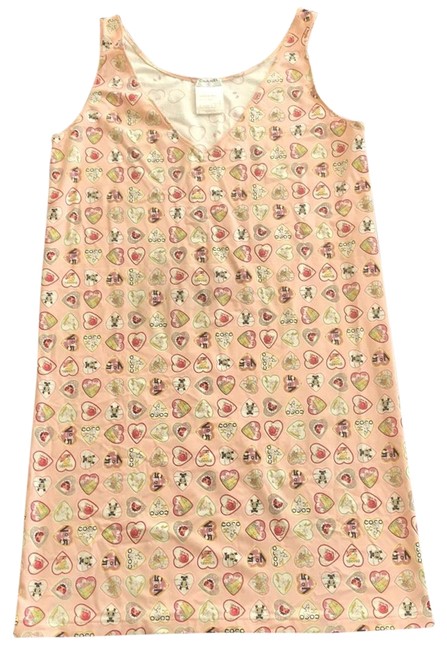 Chanel Pink Multi Spandex Mid length Short Casual Dress 0 M 
