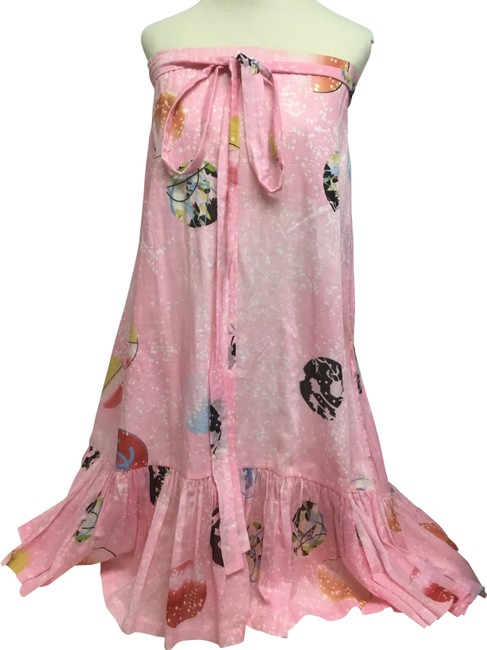 Chanel Pink Printed Asymmetrical SkirtS 27 