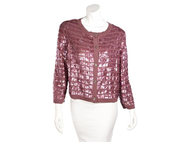 Chanel Pink Sequined Cashmere Cardigan
