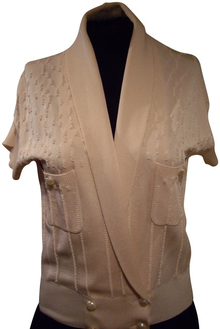 Chanel Pink Textured Cardigan Chanel Cardigan  S 