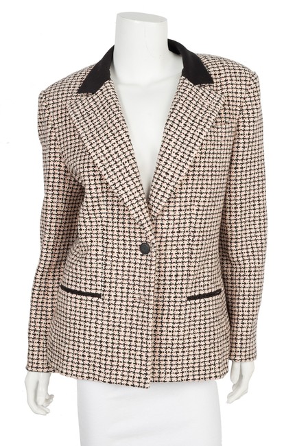 Chanel Pink Woven Jacket 46 Blazer  