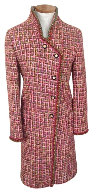 Chanel Pink Green Brown Boucle CoatS 