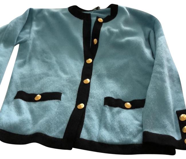 Chanel Powder Blue and Black Sweater 