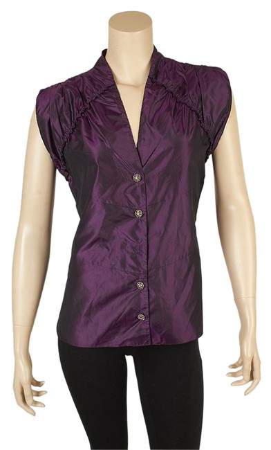Chanel Purple Silk 106671 Blouse 0 M 