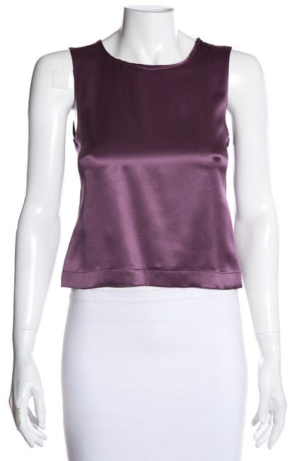 Chanel Purple Sleeveless Silk Blouse