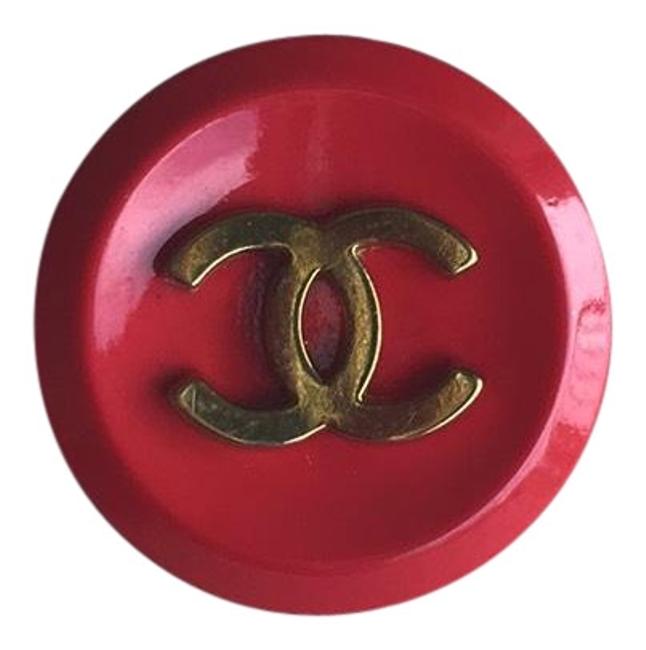 Chanel Red &amp Gold Button Blouse Size OS one size 