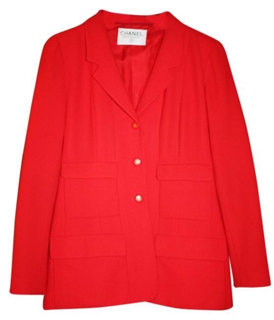 Chanel Red Perfect For The Holidays Classic Blazer 0 M 