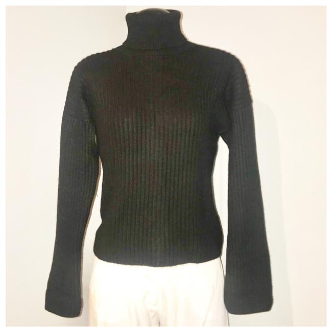 Chanel Ribbed Cashmere Turtleneck Black Sweater 