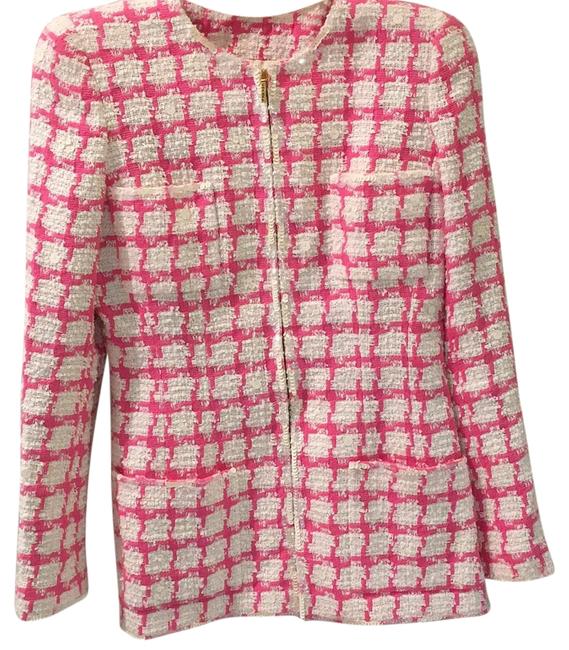 Chanel *sale Hot Pink and White Tweed Jacket  S 