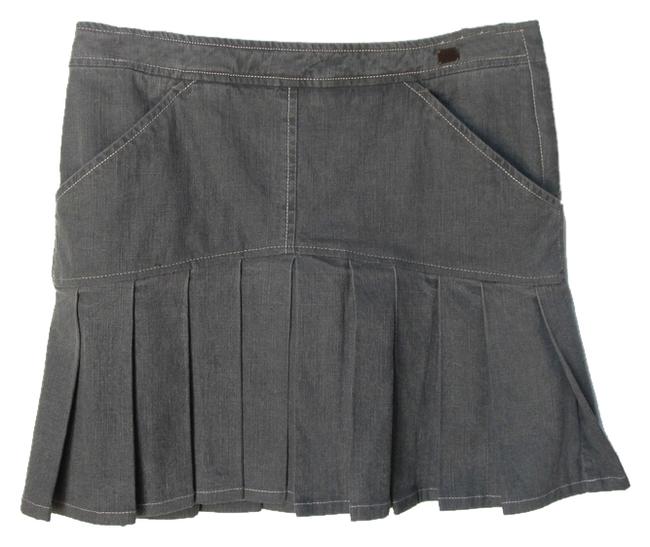 Chanel Spring 2003 Gray Denim Pleated SkirtS 27 