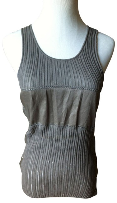 Chanel Taupe Knit Tank Top Cami