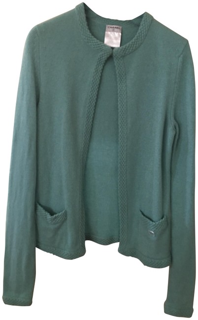 Chanel Turquoise Cashmere Cardigan