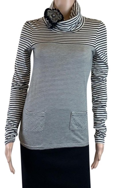 Chanel Turtleneck with Camellia Pins Sweater 