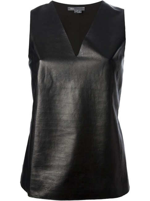 Chanel In Nov14 Instyle Mag Vince Black Leather Top 