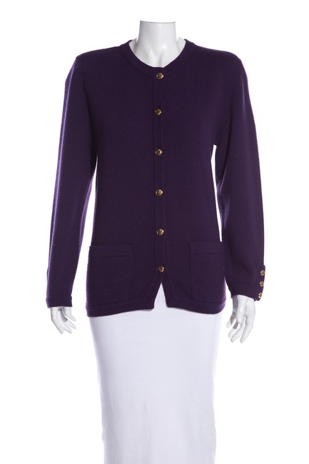 Chanel Vintage Cashmere Purple Sweater 