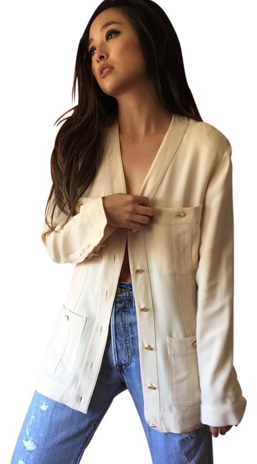 Chanel Vintage Lightweight Cream JacketS 