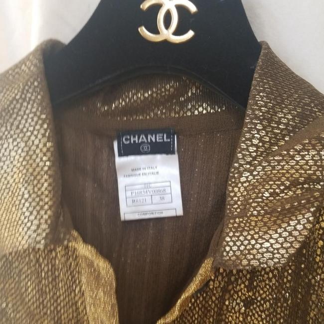 Chanel Vintage Shimmering Gold Threaded Top 
