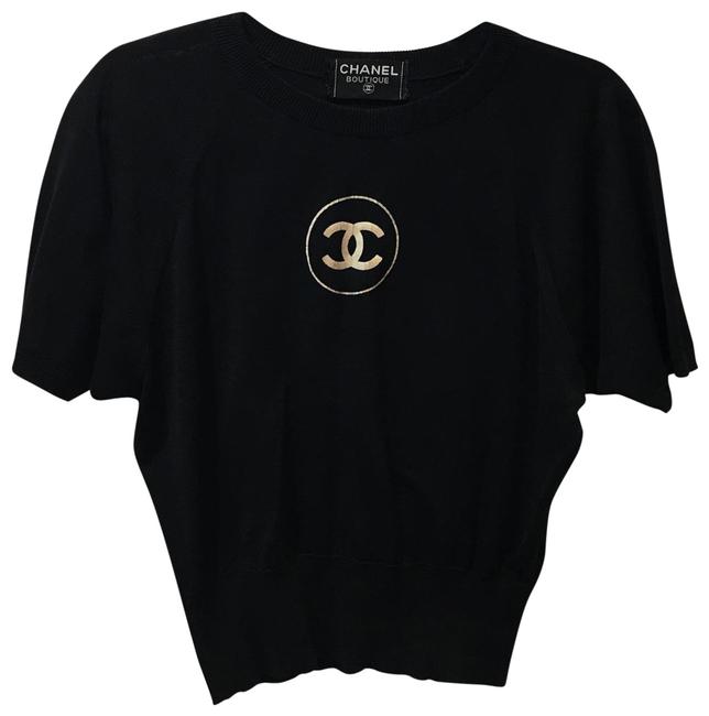 Chanel Vintage Shortsleeved Black Sweater 