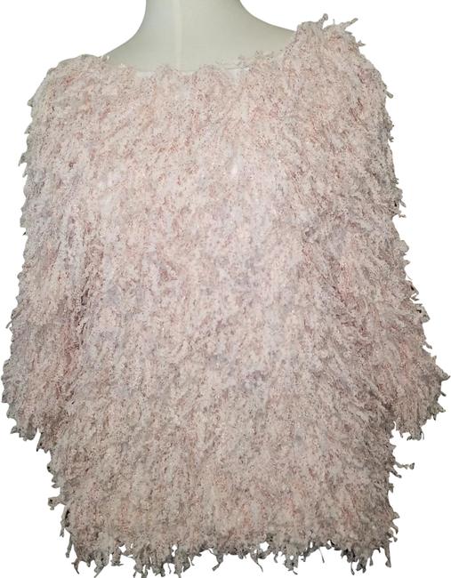 Chanel Waterfall Spring 2018 Fluffy Ribbon Fringe Runway Pink Sweater 