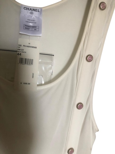 Chanel White #an127 Tank Top Cami