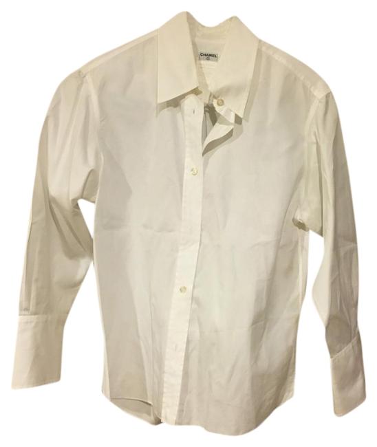 Chanel White Button down Top  