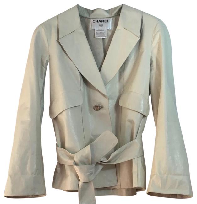 Chanel White Calfskin Jacket  S 