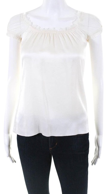 Chanel Cream Cap Sleeve Blouse 