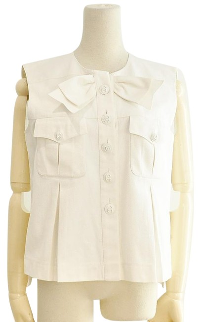 Chanel White Cc Blouse  