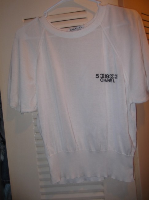 Chanel White Cc Logo Cotton Tee Shirt Tank Top Cami  