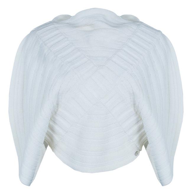 Chanel White Circular Knit S Blouse  S 