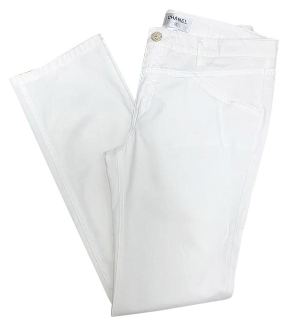 Chanel White Classic Straight Leg Jeans 3 10 M 