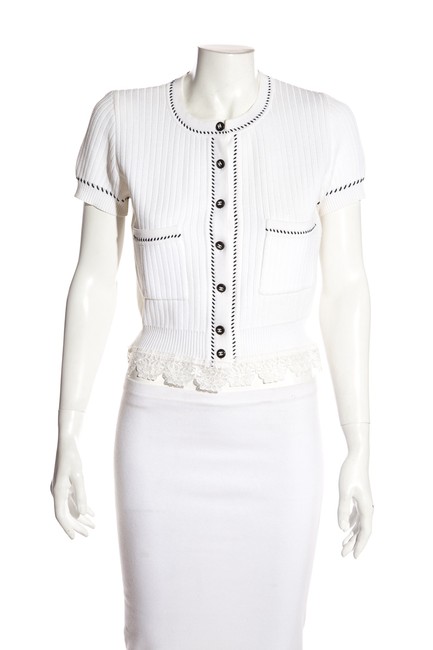 Chanel White Knit Cardigan  S 
