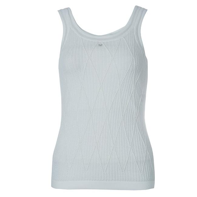 Chanel White Knit S Tank Top CamiS 