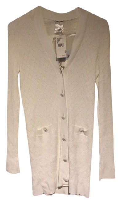 Chanel White P45654k05721 Cardigan  S 