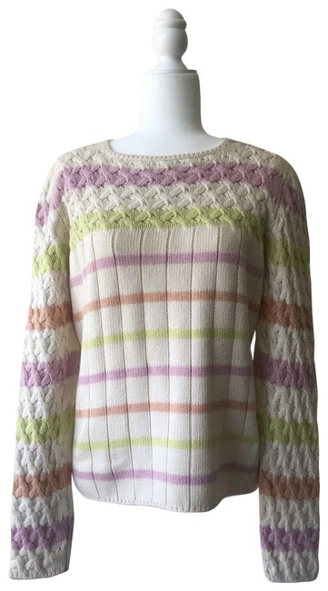 Chanel White Pink Green Sweater 