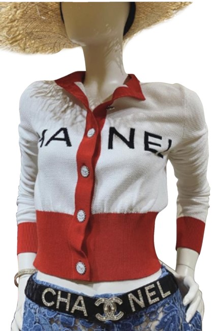 Chanel White Red Curise 2019 Sweater CardiganS 