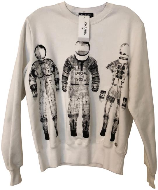 Chanel White Runway Space Astronauts Sweatshirt Hoodie