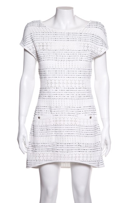 Chanel White Sequin Embellished Short Casual DressS 