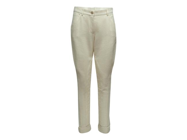 Chanel White Textured Riding Pants  29 30 