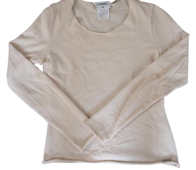Chanel With Pretty Details 6 Cream Sweater 