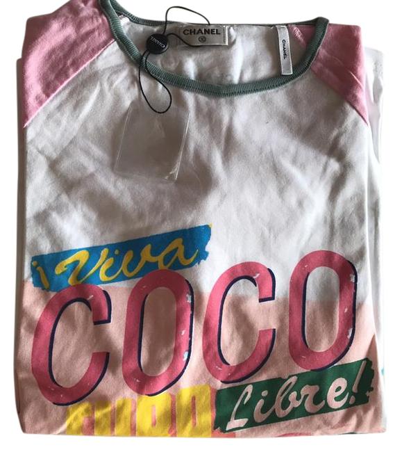Chanel Withe Pink Cuba Collection Blouse
