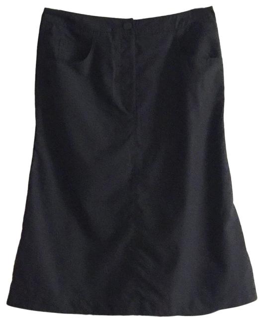 Chanel Wool Stretch Lightweight Black Skirt  S 28 