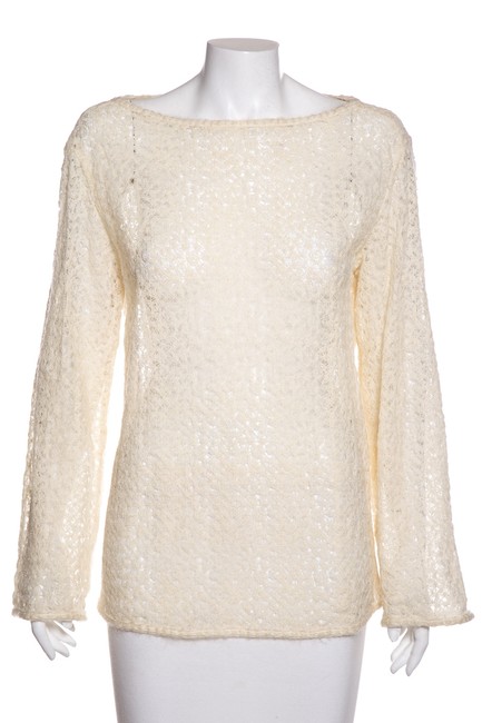 Chanel Woven Cream Sweater 
